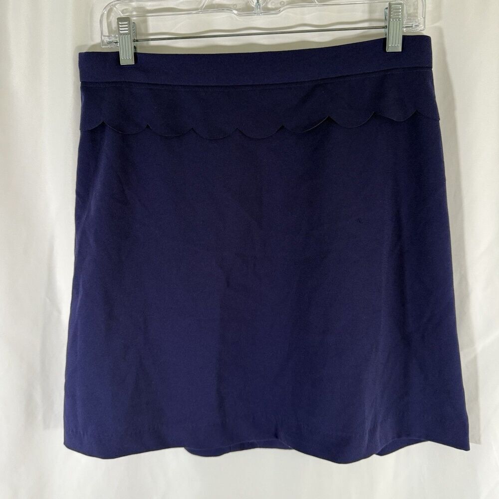 New Banana Republic Mini Skirt Women's 8 Solid Blue Zip Back No Pockets